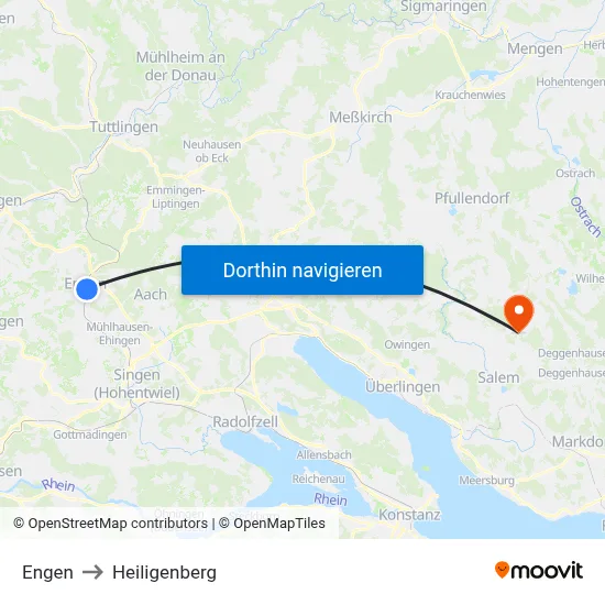 Engen to Heiligenberg map