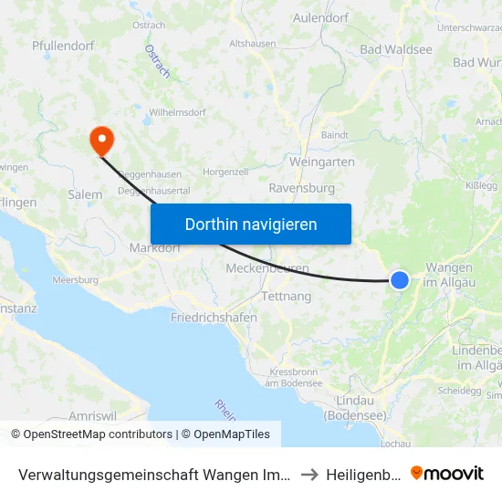 Verwaltungsgemeinschaft Wangen Im Allgäu to Heiligenberg map