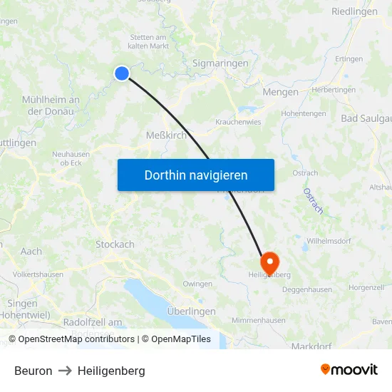 Beuron to Heiligenberg map