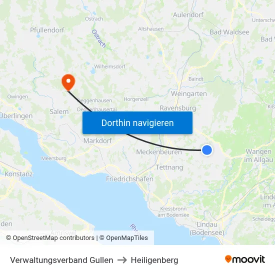 Verwaltungsverband Gullen to Heiligenberg map
