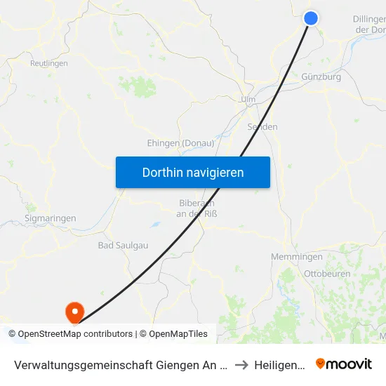Verwaltungsgemeinschaft Giengen An Der Brenz to Heiligenberg map