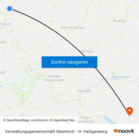 Verwaltungsgemeinschaft Oberkirch to Heiligenberg map