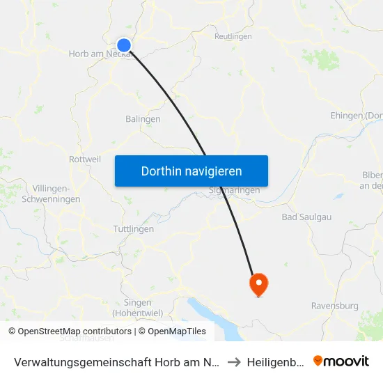Verwaltungsgemeinschaft Horb am Neckar to Heiligenberg map