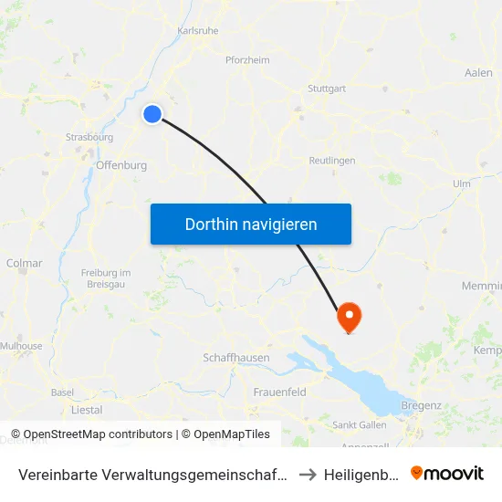 Vereinbarte Verwaltungsgemeinschaft Bühl to Heiligenberg map