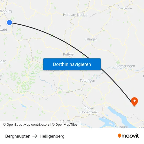 Berghaupten to Heiligenberg map