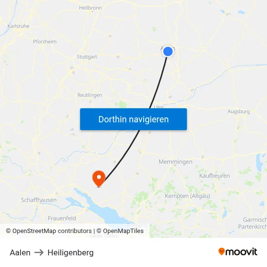 Aalen to Heiligenberg map