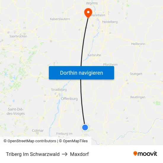 Triberg Im Schwarzwald to Maxdorf map