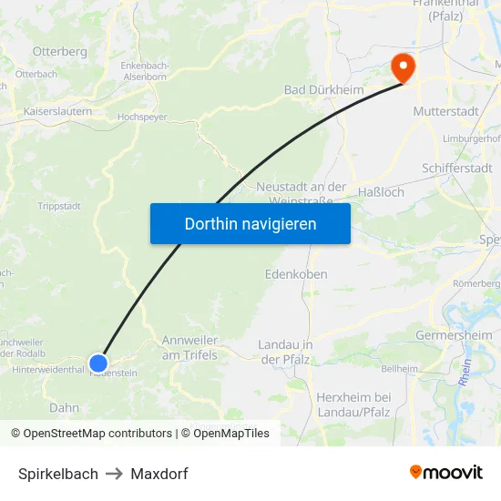 Spirkelbach to Maxdorf map