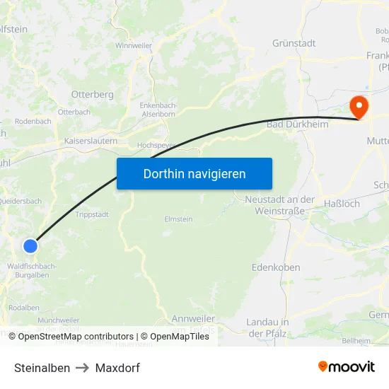 Steinalben to Maxdorf map