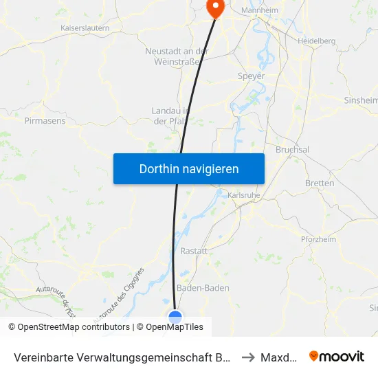 Vereinbarte Verwaltungsgemeinschaft Bühl to Maxdorf map