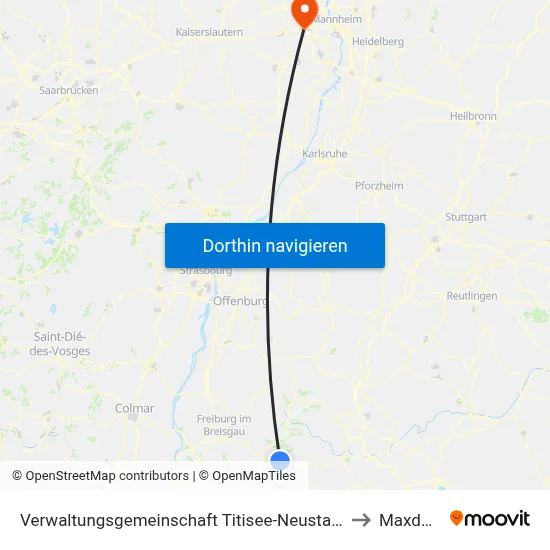 Verwaltungsgemeinschaft Titisee-Neustadt to Maxdorf map