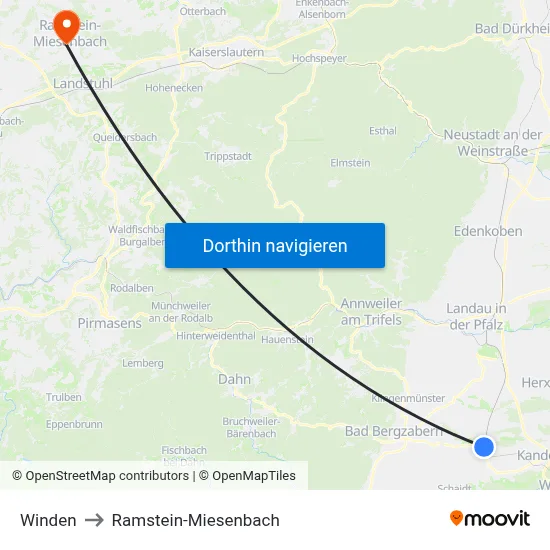 Winden to Ramstein-Miesenbach map