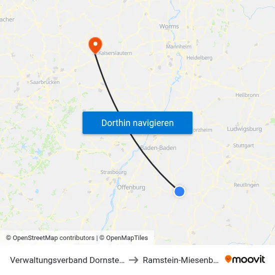 Verwaltungsverband Dornstetten to Ramstein-Miesenbach map
