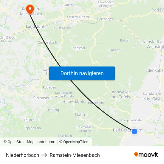 Niederhorbach to Ramstein-Miesenbach map