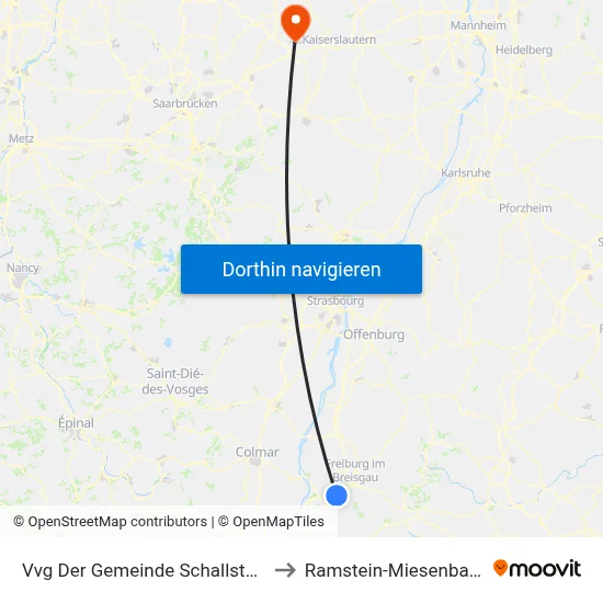 Vvg Der Gemeinde Schallstadt to Ramstein-Miesenbach map