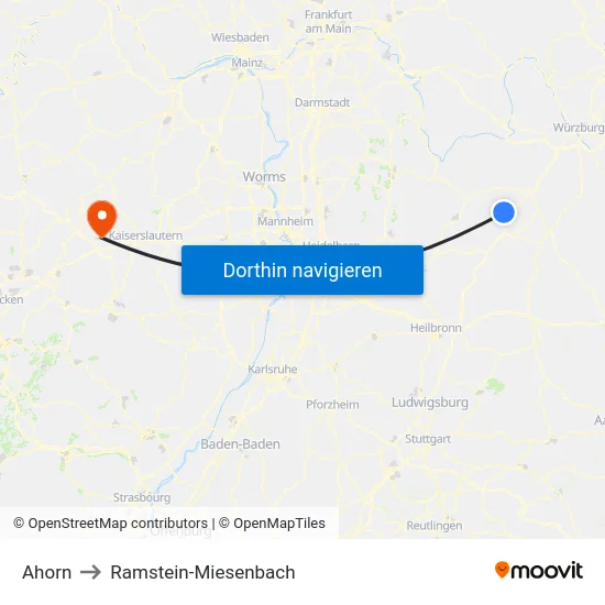 Ahorn to Ramstein-Miesenbach map