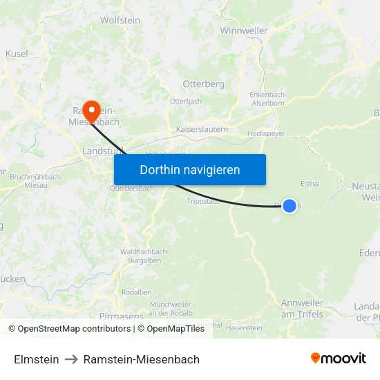 Elmstein to Ramstein-Miesenbach map