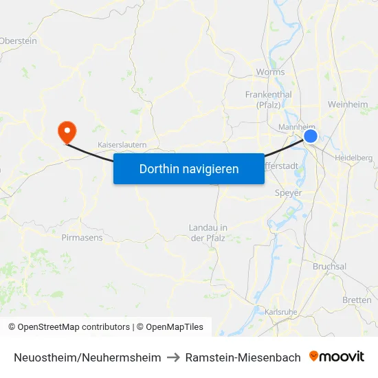 Neuostheim/Neuhermsheim to Ramstein-Miesenbach map