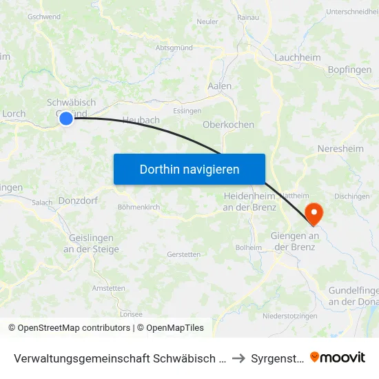 Verwaltungsgemeinschaft Schwäbisch Gmünd to Syrgenstein map