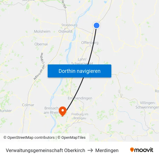 Verwaltungsgemeinschaft Oberkirch to Merdingen map