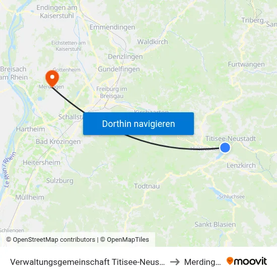 Verwaltungsgemeinschaft Titisee-Neustadt to Merdingen map