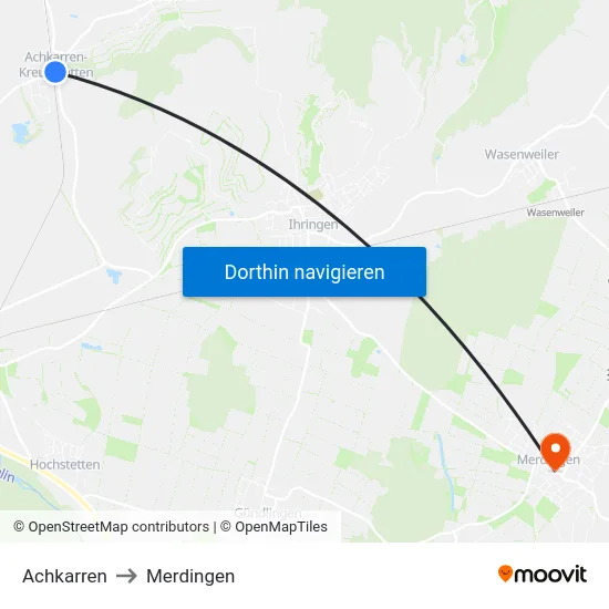 Achkarren to Merdingen map