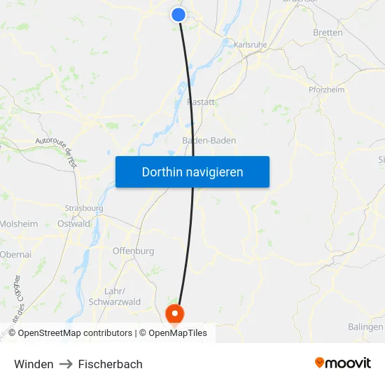 Winden to Fischerbach map