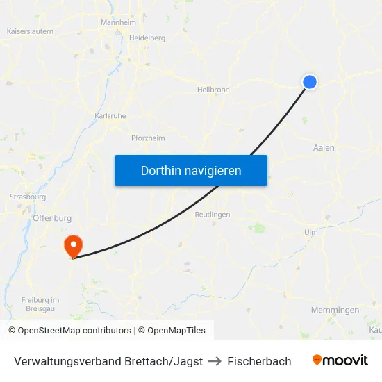 Verwaltungsverband Brettach/Jagst to Fischerbach map