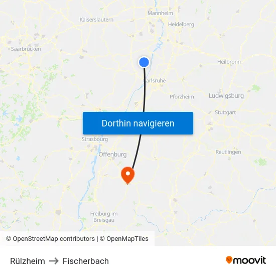 Rülzheim to Fischerbach map