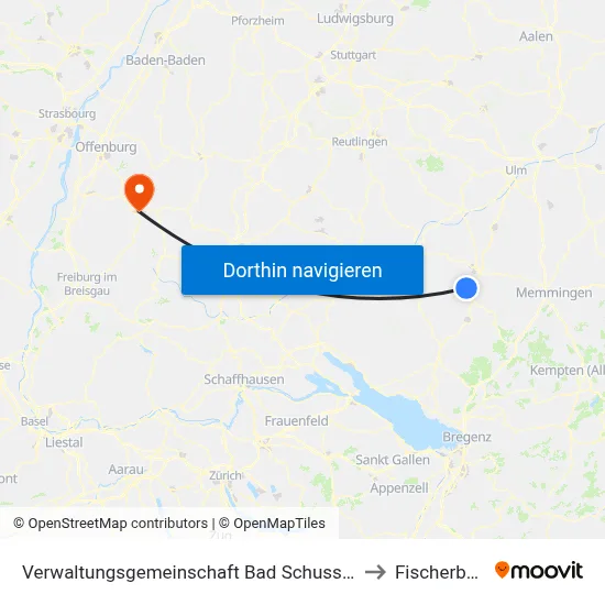 Verwaltungsgemeinschaft Bad Schussenried to Fischerbach map