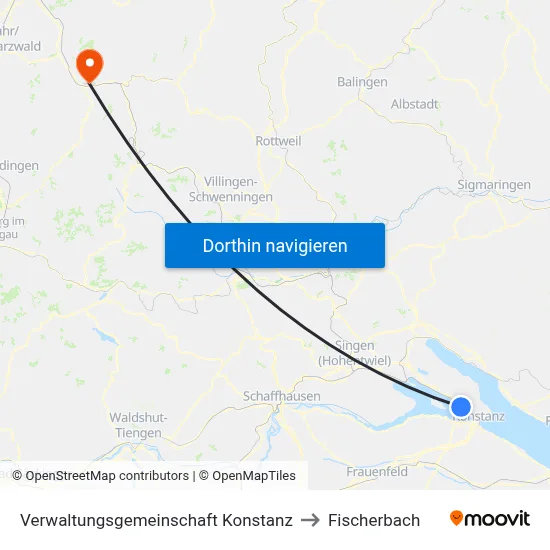 Verwaltungsgemeinschaft Konstanz to Fischerbach map