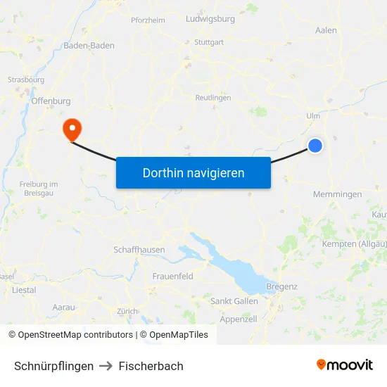 Schnürpflingen to Fischerbach map