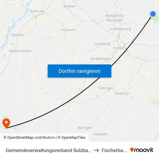 Gemeindeverwaltungsverband Sulzbach to Fischerbach map