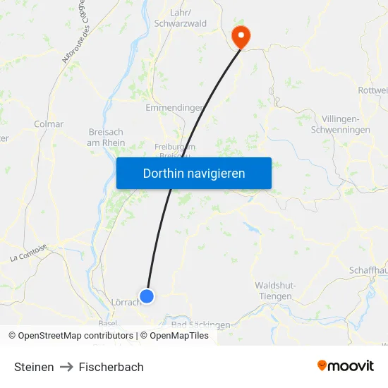 Steinen to Fischerbach map