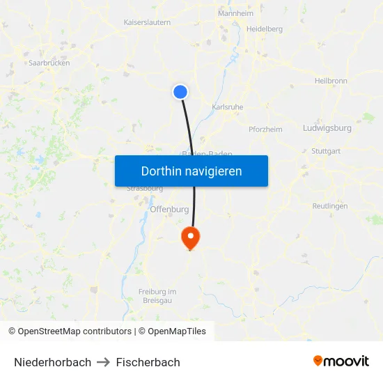 Niederhorbach to Fischerbach map