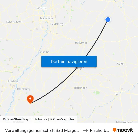 Verwaltungsgemeinschaft Bad Mergentheim to Fischerbach map