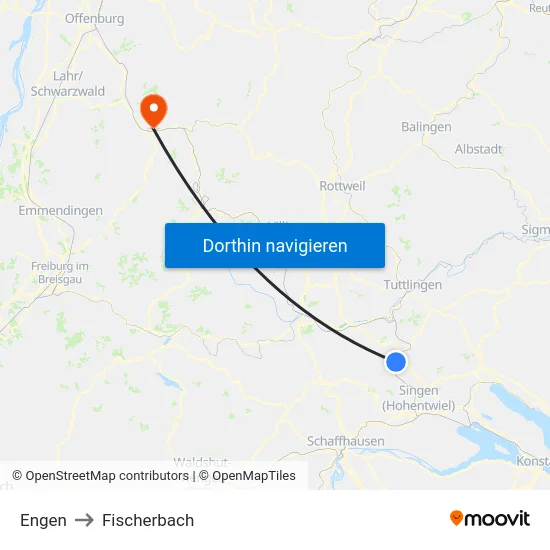 Engen to Fischerbach map