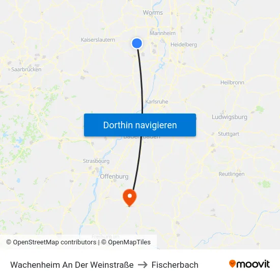 Wachenheim An Der Weinstraße to Fischerbach map