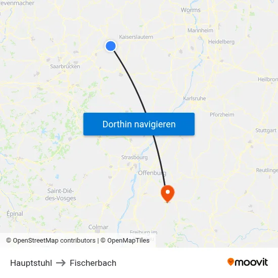 Hauptstuhl to Fischerbach map