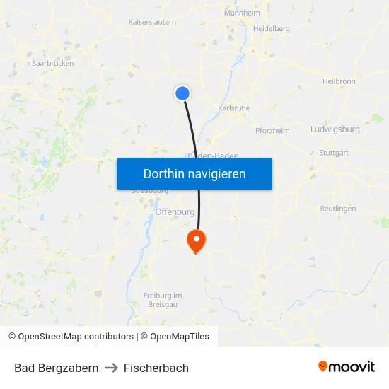 Bad Bergzabern to Fischerbach map