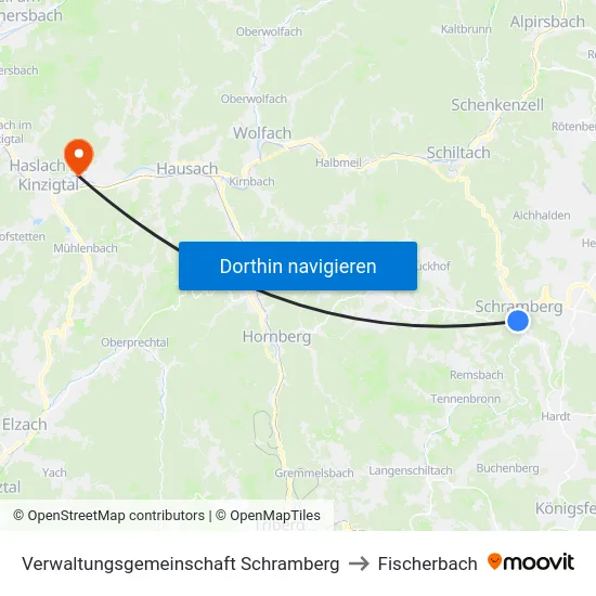 Verwaltungsgemeinschaft Schramberg to Fischerbach map