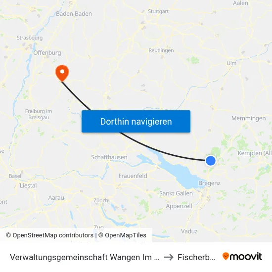 Verwaltungsgemeinschaft Wangen Im Allgäu to Fischerbach map