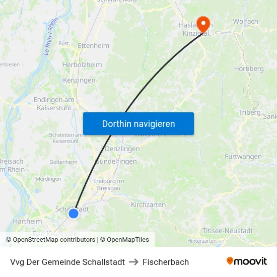 Vvg Der Gemeinde Schallstadt to Fischerbach map
