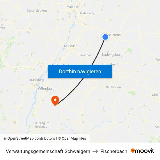 Verwaltungsgemeinschaft Schwaigern to Fischerbach map