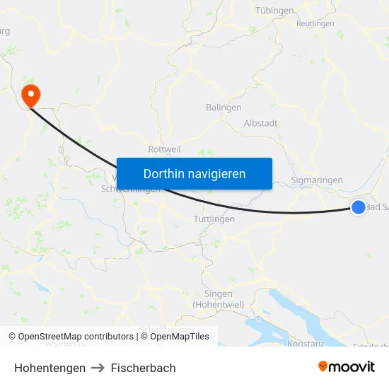 Hohentengen to Fischerbach map