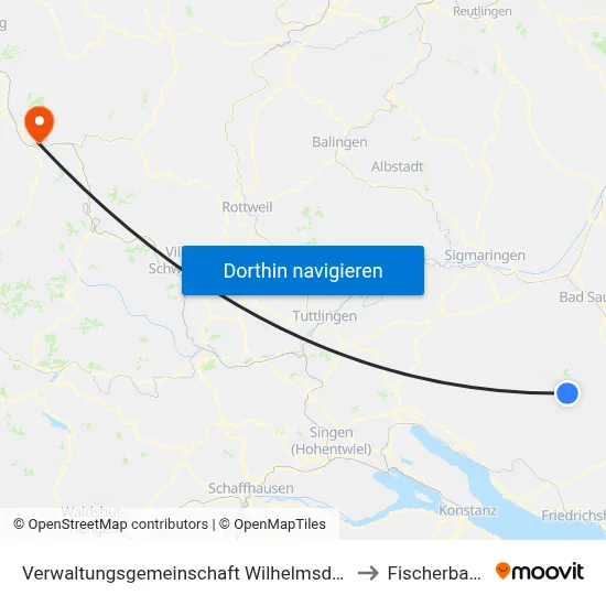 Verwaltungsgemeinschaft Wilhelmsdorf to Fischerbach map