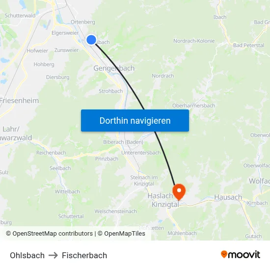 Ohlsbach to Fischerbach map