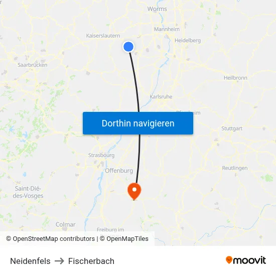 Neidenfels to Fischerbach map