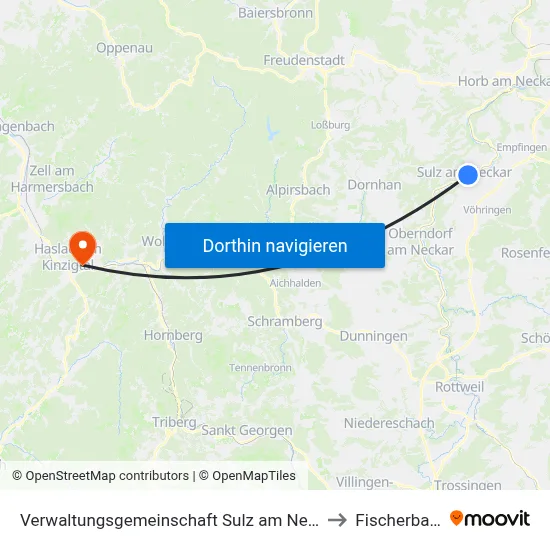 Verwaltungsgemeinschaft Sulz am Neckar to Fischerbach map