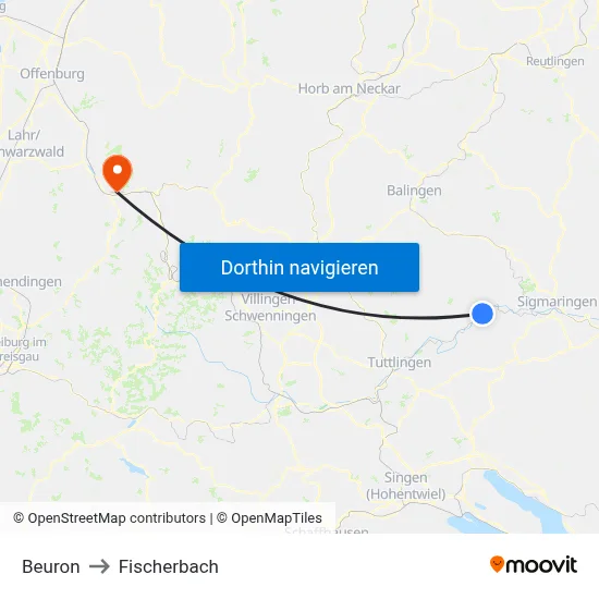 Beuron to Fischerbach map
